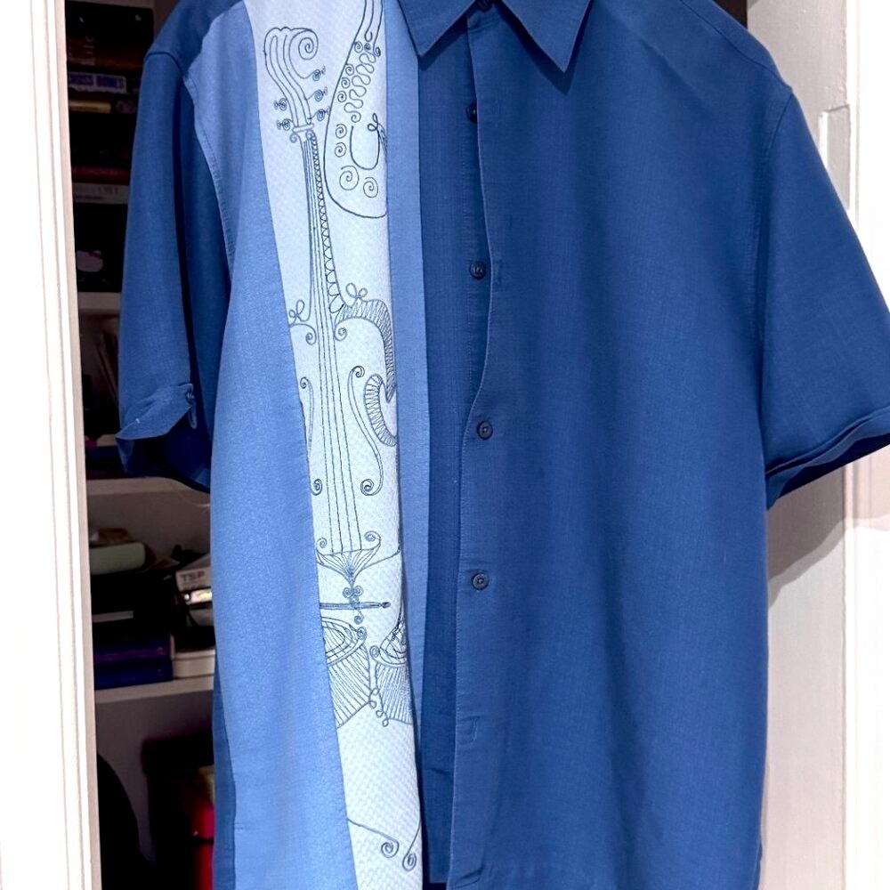 🌴✨ Cubavera Embroidered Short Sleeve Shirt – Refined Resort Elegance | Size M ✨